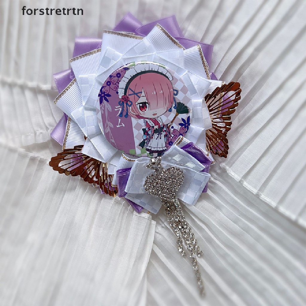 Forstretrtn Anime Badge Holder Sweet Retro Design Decoration Accessories Pins Brooch Lolita Flower Ribbon Backpack Badge Holder Base Tray EN