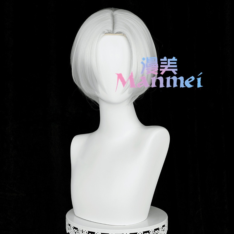 Manmei Anime Tokyo Revengers Sano Manjiro Cosplay Wig Mikey Silver Gray Short Wigs Heat Resistant Synthetic Hair
