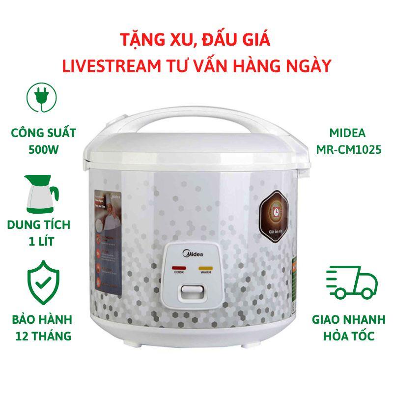 Nồi cơm điện Midea 1 lít MR-CM1025, có xửng hấp - Bảo hành chính hãng 12 tháng