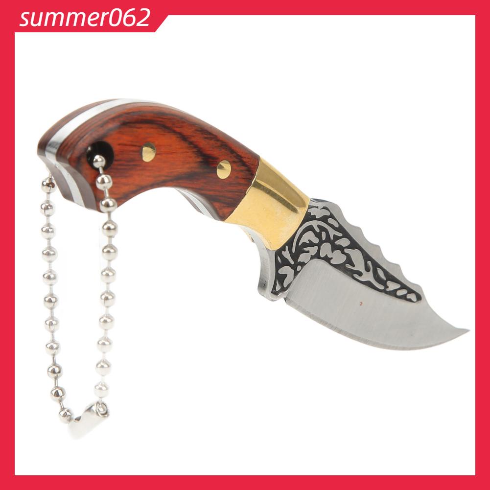 Summer062 Đồng Gỗ Mini Dao Sắc Nét Tự Vệ Móc Khóa Express Dụng Cụ Mở Gói