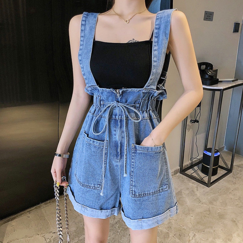 Quần Yếm Denim Dáng Rộng Phong Cách Hàn Quốc Thời Trang Xuân Hè Hàng Mới Dành Cho Bạn Nữ