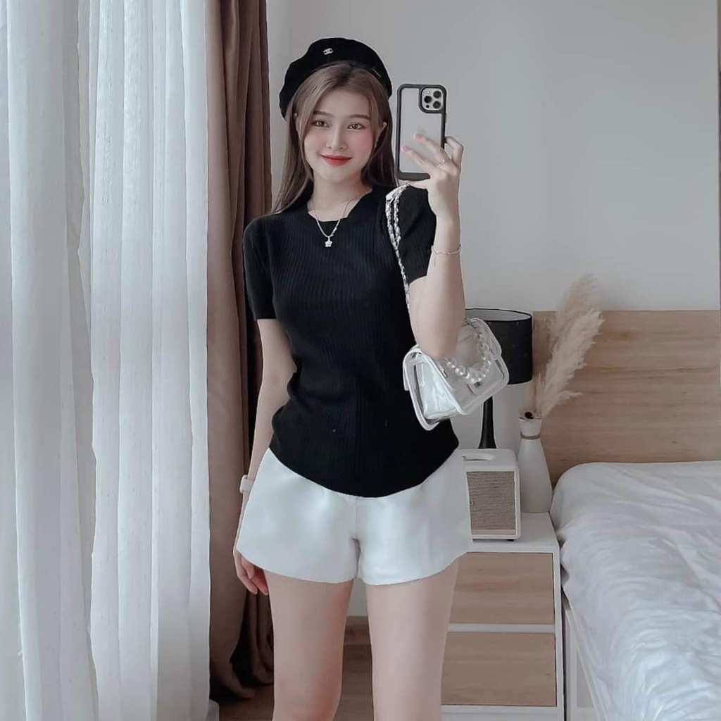 (Sale FreeShip) Sét bộ đùi áo thun gân tay ngắn kèm quần tapta,bộ kiểu đi chơi mặc nhà đều xinh