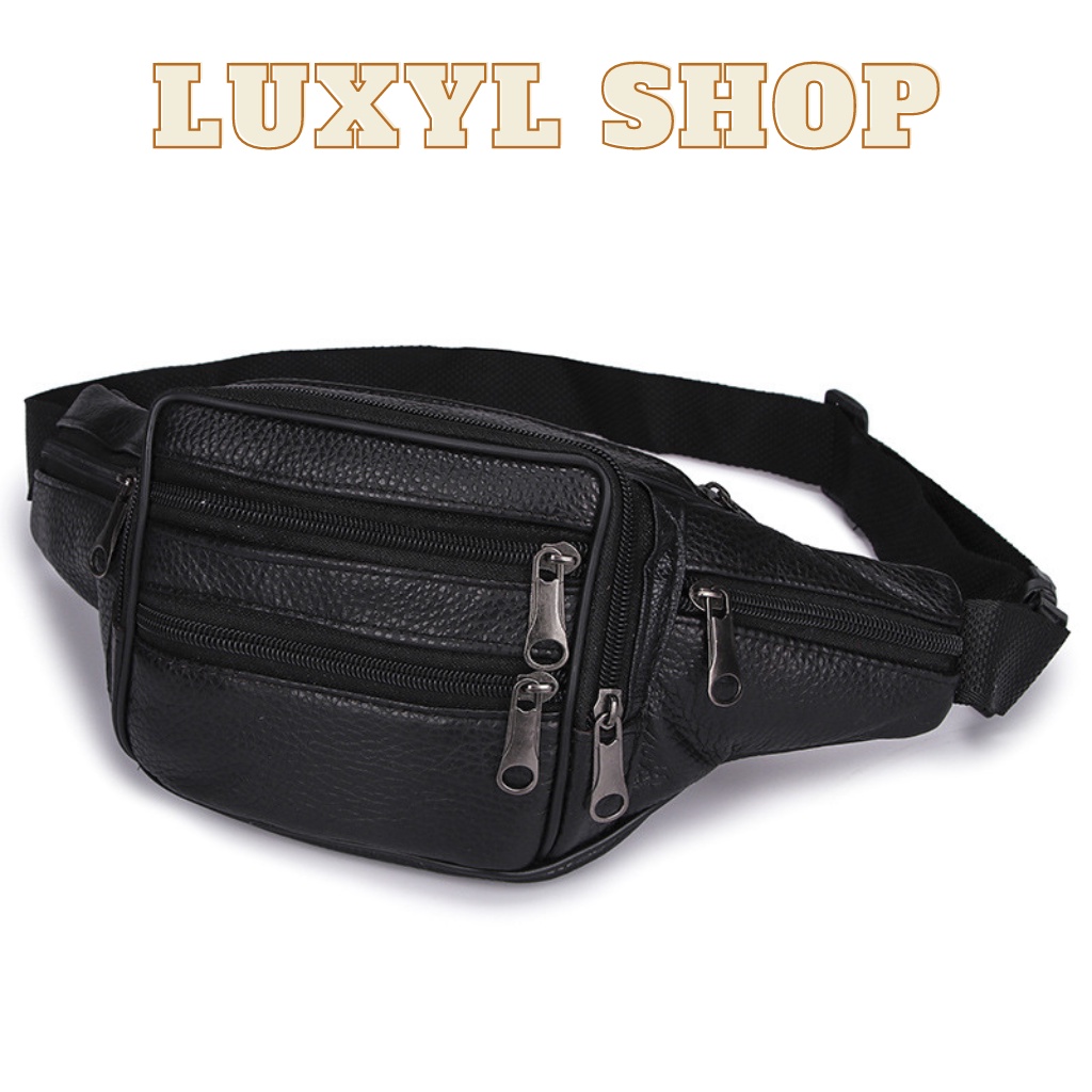 Túi Đeo Thắt Lưng Nam Da Bò Thời Trang LUXYL, Túi Đeo Vai Nam Ngoài Trời Đựng Điện Thoại Di Động TX040