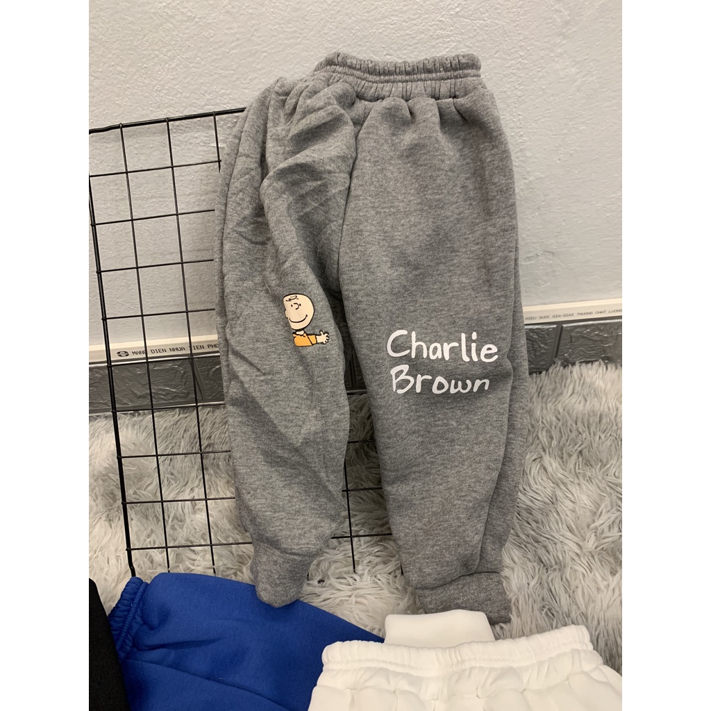 Quần Nỉ Bông Cho Bé, Quần Dài Cute Cả Trai Và Bé Gái 8 Đến 28Kg Chất Liệu Nỉ Bông Chaarlie Kids