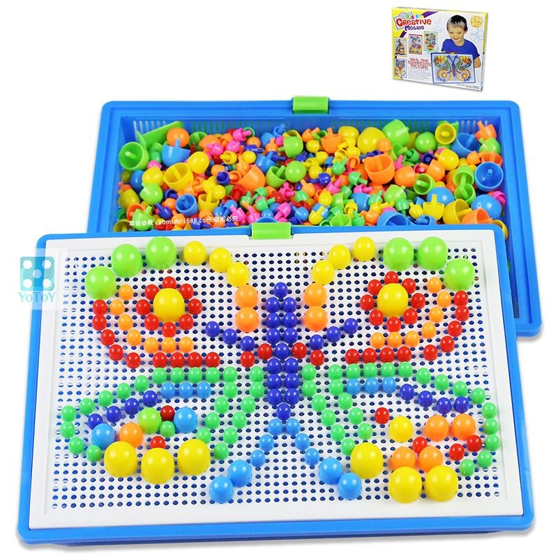 Bộ xếp hình bảng hình hạt nấm 296 chi tiết Creative mosaic phát triển trí tuệ sáng tạo