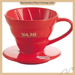 Phễu lọc cafe yami v02 gợn sóng màu đỏ – coffee dripper cup v02