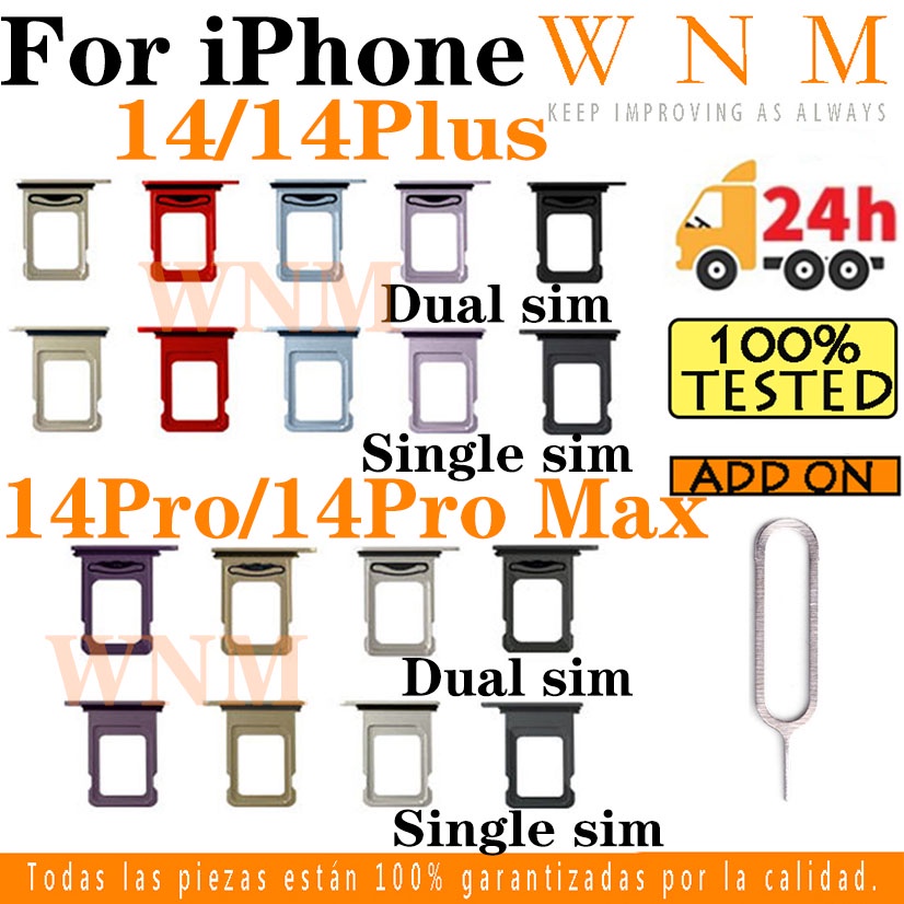 Khay Đựng Thẻ Sim Điện Thoại / Thẻ Sim Đôi / Đơn Thay Thế Tiện Dụng Cho iphone 14 Plus Pro Max