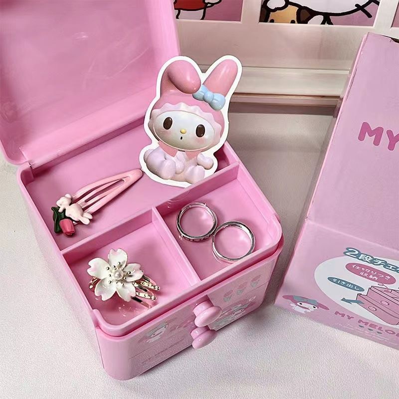 Tủ mini 2 ngăn hoạt hình đáng yêu Cinamoroll, Kuromi, Melody│10 x 10 x 10 cm│Xem thêm ở phần MÔ TẢ SẢN PHẨM