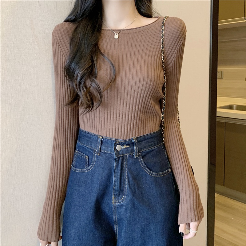 Áo Sweater Dài Tay Cổ Tròn Màu Sắc Đơn Giản Thời Trang Dành Cho Mùa Thu