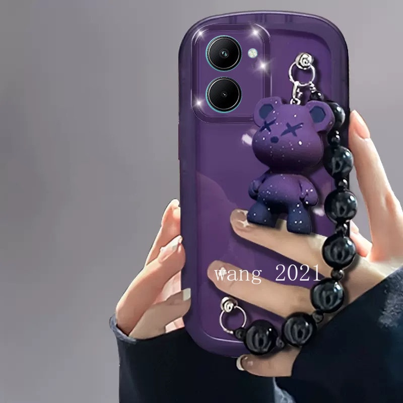 Ốp Điện Thoại Mềm Trong Suốt Màu Trơn Có Vòng Đeo Tay Và Búp Bê Cho VIVO Y36 Y02 Y22S Y16 Y21S V27 5G 4G 2023 VIVOY36 5G