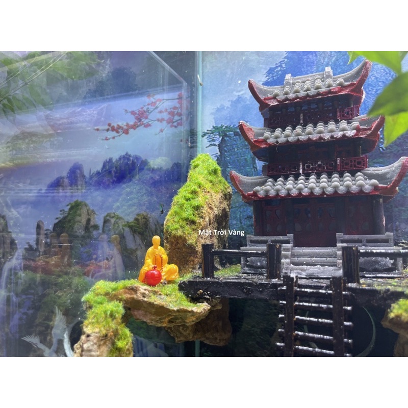 Tượng nhà sư mini in 3D sắc nét, trang trí tiểu cảnh, bán cạn, bonsai