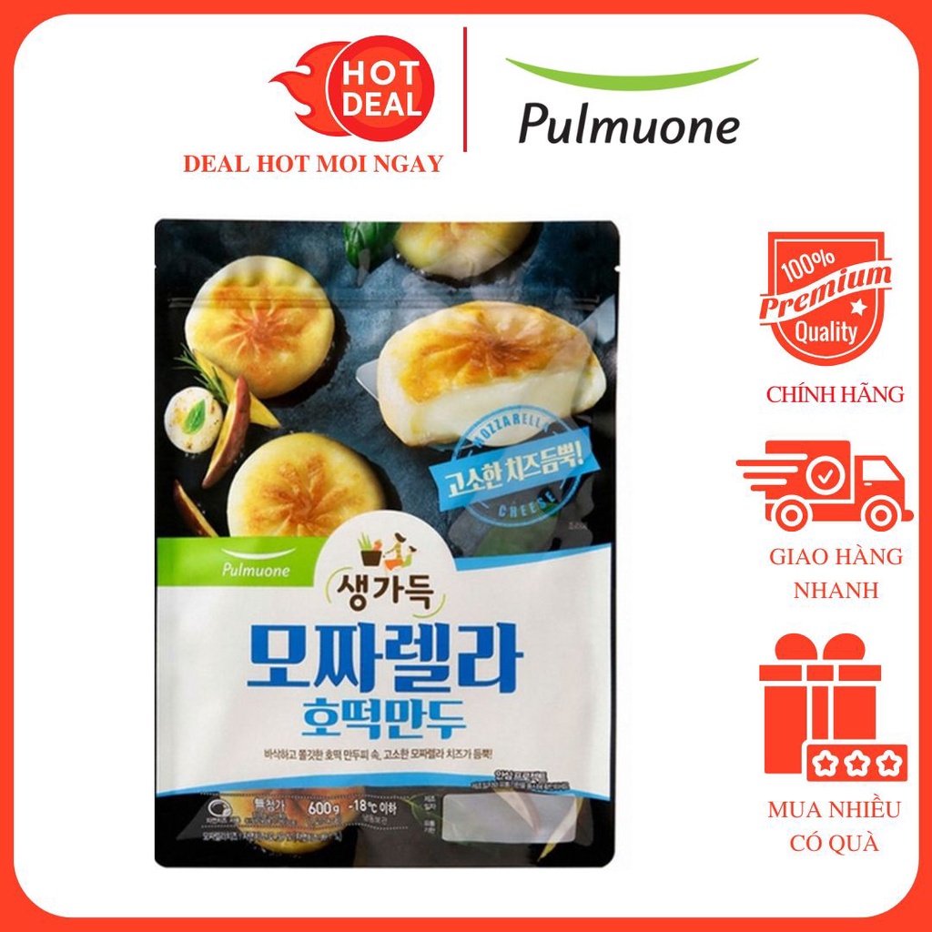 Bánh Ho-tteok Nhân Phô Mai Mozzarella Pulmuone Nhập Khẩu Hàn Quốc 600G