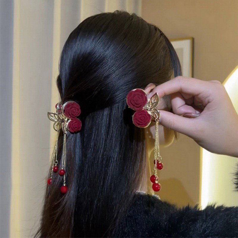 Kẹp Tóc Kim Loại Hình Hoa Hồng / Bướm / Thỏ Tua Rua Dễ Thương Cho Nữ dreamdiary