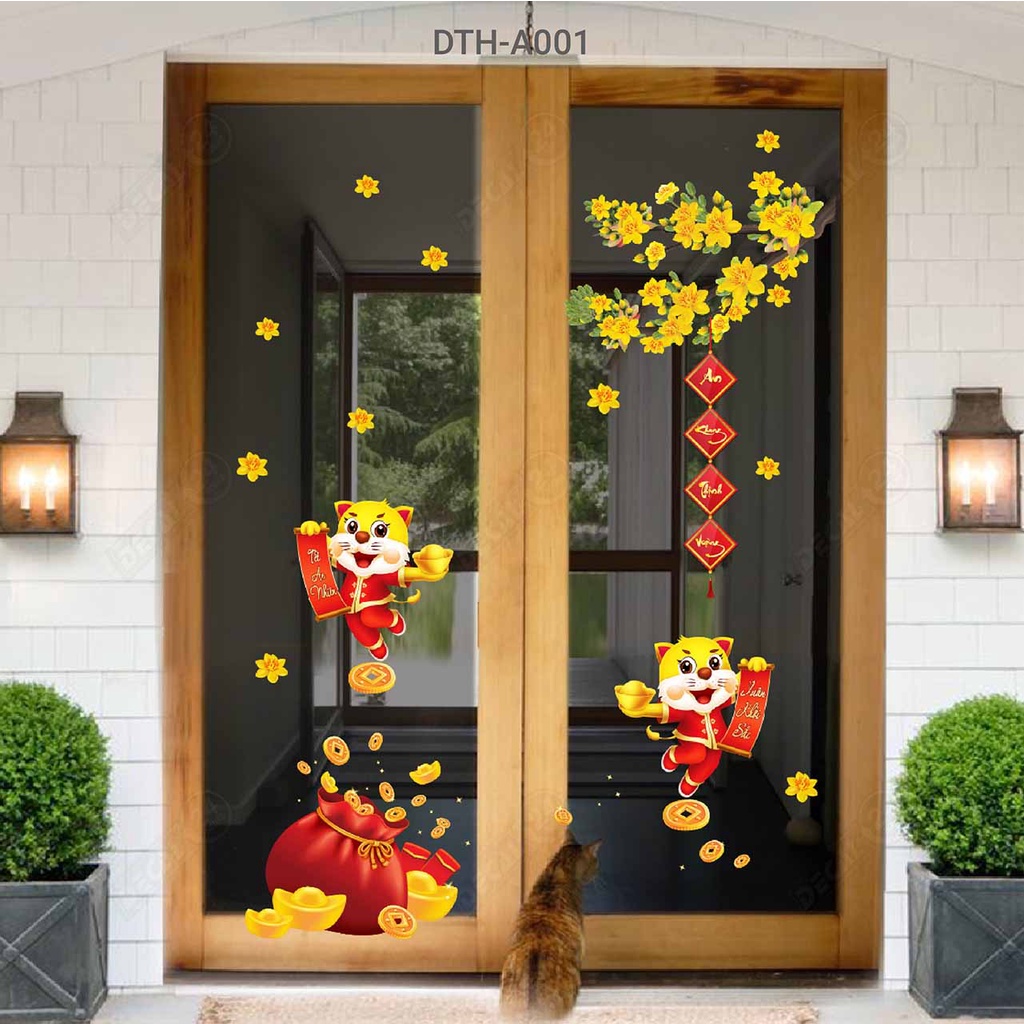 Decal Dán Kính Trang Trí Tết 2023 Quý Mão Như Ý Tài Lộc, Decal Dán Kính Trang Trí Cửa Kính Đón Năm Mới Nhiều Mẫu Mã