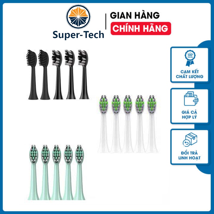Bộ 3 chiếc đầu bàn chải đánh răng thông minh JIALAIYA X100 Sonic 5in1 - Đầu chải thay thế cho bàn chải điện X100 bản mới