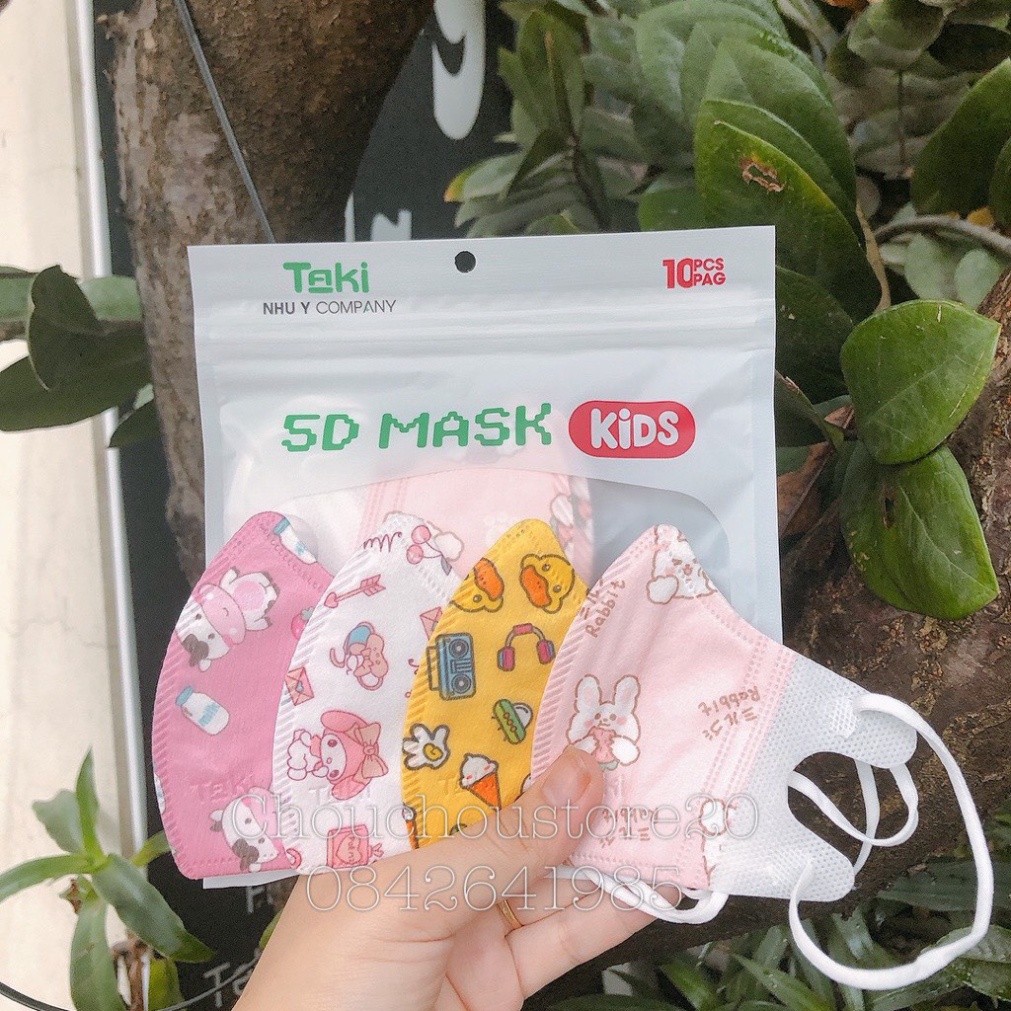 Combo 10- 50 Chiếc Khẩu Trang Y Tế Trẻ Em 5D Taki In Hình Hoạ Tiết Cho Bé Từ 1 Đến 2 Tuổi