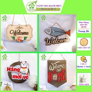 Bảng gỗ decor  Bảng gỗ trang tri cửa phòng chủ đề WELCOME , hoa văn khắc lazer in nổi vô cùng độc đáo