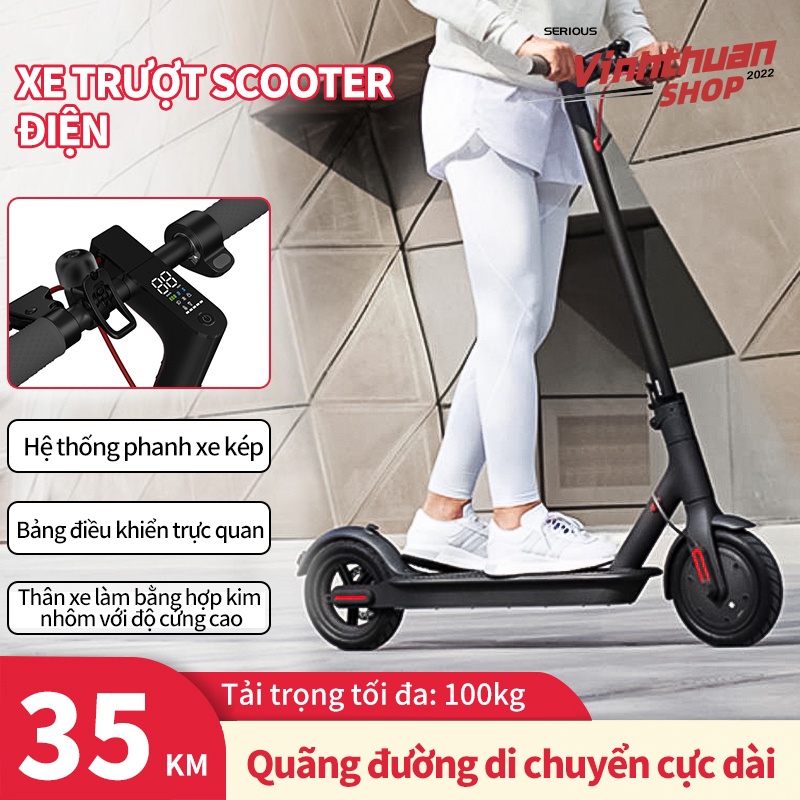 Xe Scooter Điện Gấp Gọn Quãng đường di chuyển cực dài 30km gọn thanh thiếu niên nam nữ đi làm đi học tiện lợi