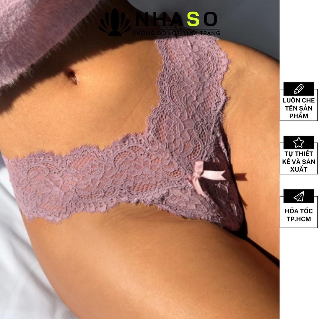 Bộ đồ lót ren sexy🔥NS235 họa tiết cherry hồng không gọng mút vừa gợi cảm quần angel Nhà Sò