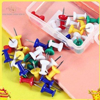 Ghim mũ nhựa Deli 0021 hộp 35 chiếc (Nhiều màu)