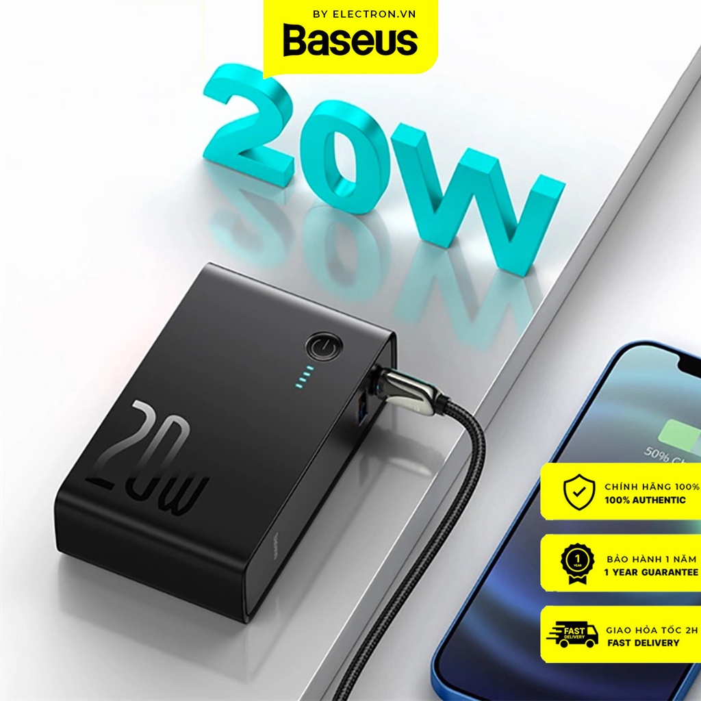 Cốc sạc nhanh kiêm pin sạc dự phòng Baseus Power Station 2 Power Bank Adaptor 10000mAh 20W PD/QC3.0