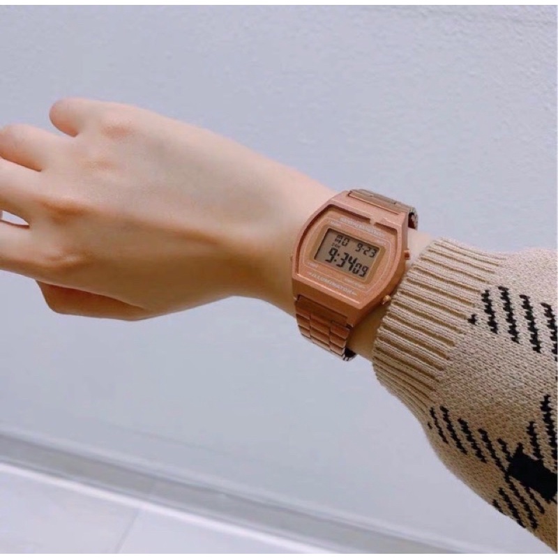 Đồng hồ nữ đeo tay thời trang B640 dây thép bản hồng gold sang chảnh 33mm