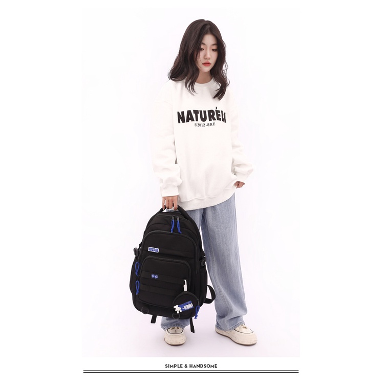Balo đi học thời trang unisex nam nữ phong cách nhật bản màu trơn basic kiểu dáng mới đựng laptop đi học đi chơi S215