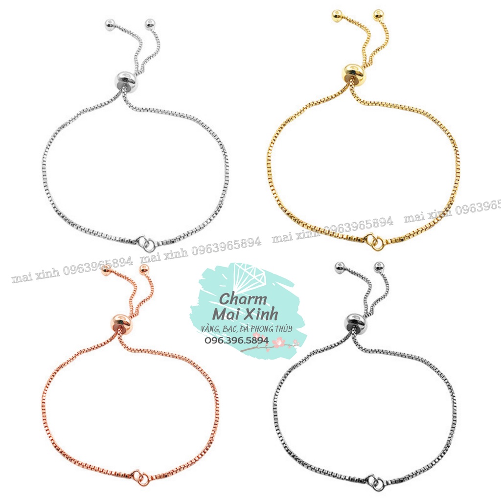 Chuỗi dây vòng tay có chốt điều chỉnh đồng 18K DIY - Phụ Kiện Vòng Tay Phong Thuỷ Trang Sức Nam Nữ Kim Loại Đồng Zircon