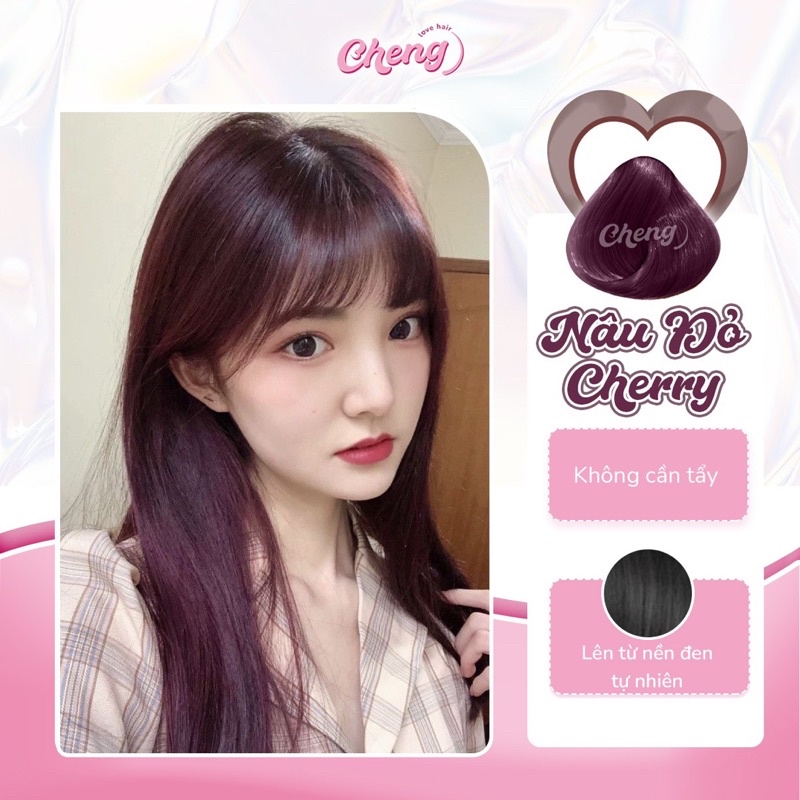 Thuốc Nhuộm Tóc Màu NÂU ĐỎ CHERRY Không Tẩy | Chenglovehair, Chenglovehairs