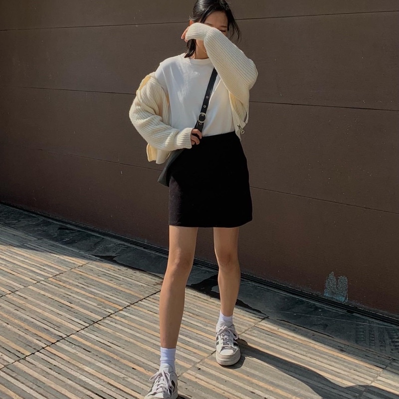 FromSooyoung - Basic Skirt - Chân váy chữ A ngắn fromSooyoung