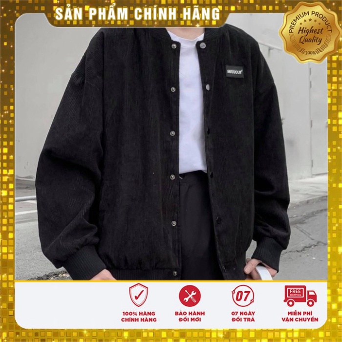 Áo Khoác Bomber form Oversize mẫu Missout - vải nhung gân cứng cáp 2 lớp - SHOP MAYLAN ( hàng đặt)