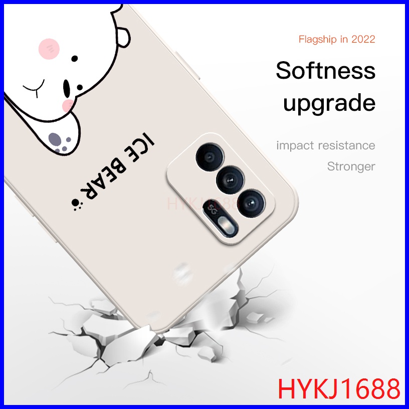Ốp lưng OPPO Reno6 5G ốp lưng Reno 6Z 5G Ốp Điện Thoại tpu Silicon Hình Gấu Và Mũ Cho OPPO Reno6 Z Reno 6 Z Reno 6Z 5G HBX