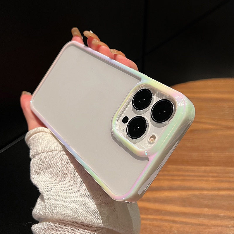 Ốp Điện Thoại Cứng Trong Suốt Viền Laser Lỗ Lớn Chất Lượng Cao Cho iPhone 14 13 12 Pro Max