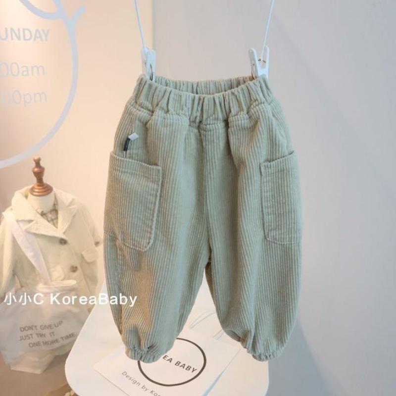 Quần Dài Vải Nhung Phối Lông Cừu Phong Cách Hàn Quốc Thời Trang Xuân Thu Mới Cho Bé Trai Và Gái