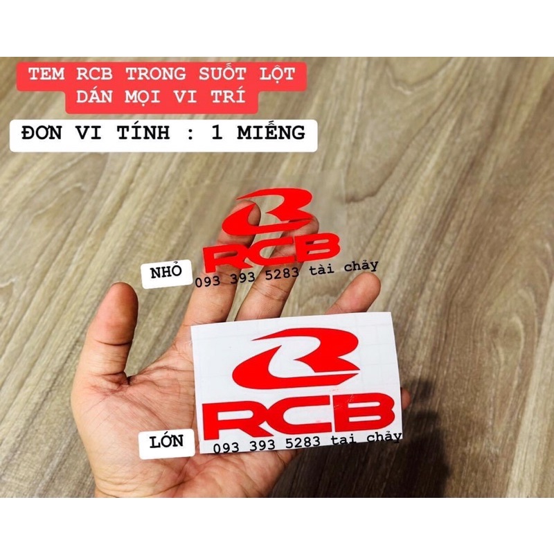 TEM RCB TRONG LỘT DÁN MỌI VI TRÍ ( 1 MIÊNG )