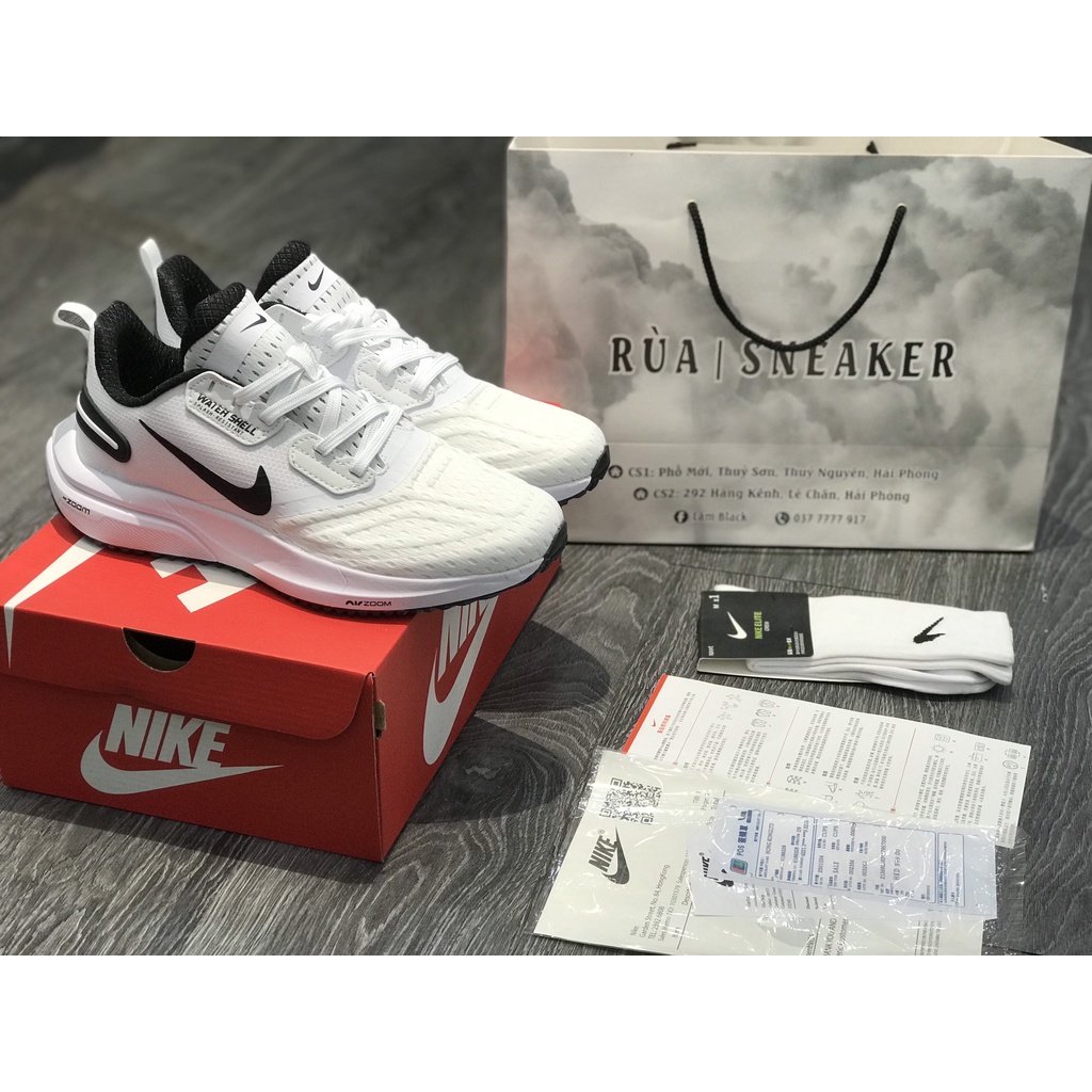 Siêu Phẩm Giày Thể Thao Sneaker Giày Ni/ke Zoom Trắng Vệt Đen Cao Cấp Ảnh Thật Tặng Tất Freship