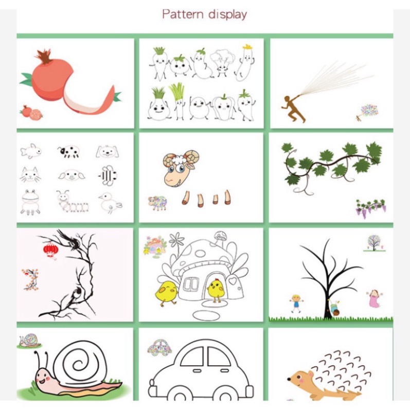 Bộ Tranh Màu Tô Bằng Ngón Tay Nhiều Hình Ảnh Đơn Giản Sáng Tạo, An Toàn Cho Bé