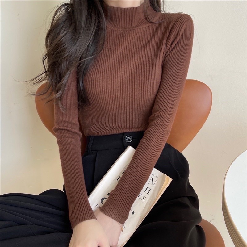Áo Len Tăm Cổ 3 Phân Dày Dặn