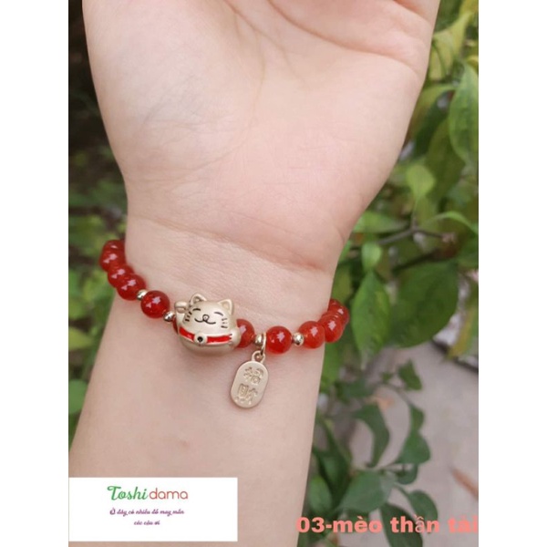 Vòng tay mã não đỏ phong thủy cầu tìn tài may mắn ❤ dây co giãn