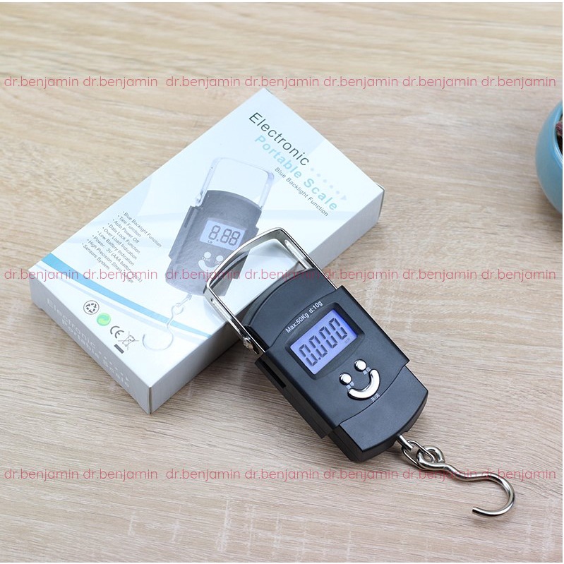 Cân Treo Điện Tử Cầm Tay, Cân Hành Lý, Cân Bán Lẻ 50kg Tặng Pin