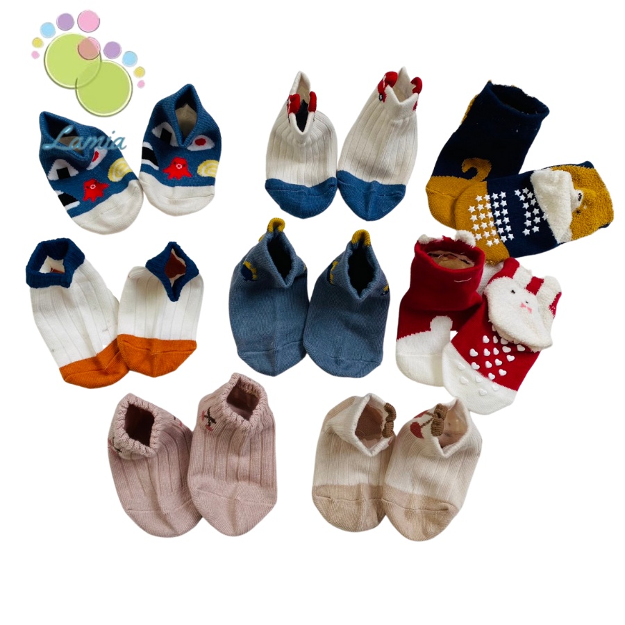 Set 2 Đôi Vớ Len Xuất Nhật Tất Chống Trượt Cho Bé Trai Bé Gái 0-5 Tuổi 𝐓𝐗𝐍