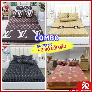 Bộ ga gối 4 món 💖m2/m4/m6/m8💖 ga giường cotton poly kèm vỏ gối đầu và vỏ ôm, ga đệm đồng giá - kingbedding