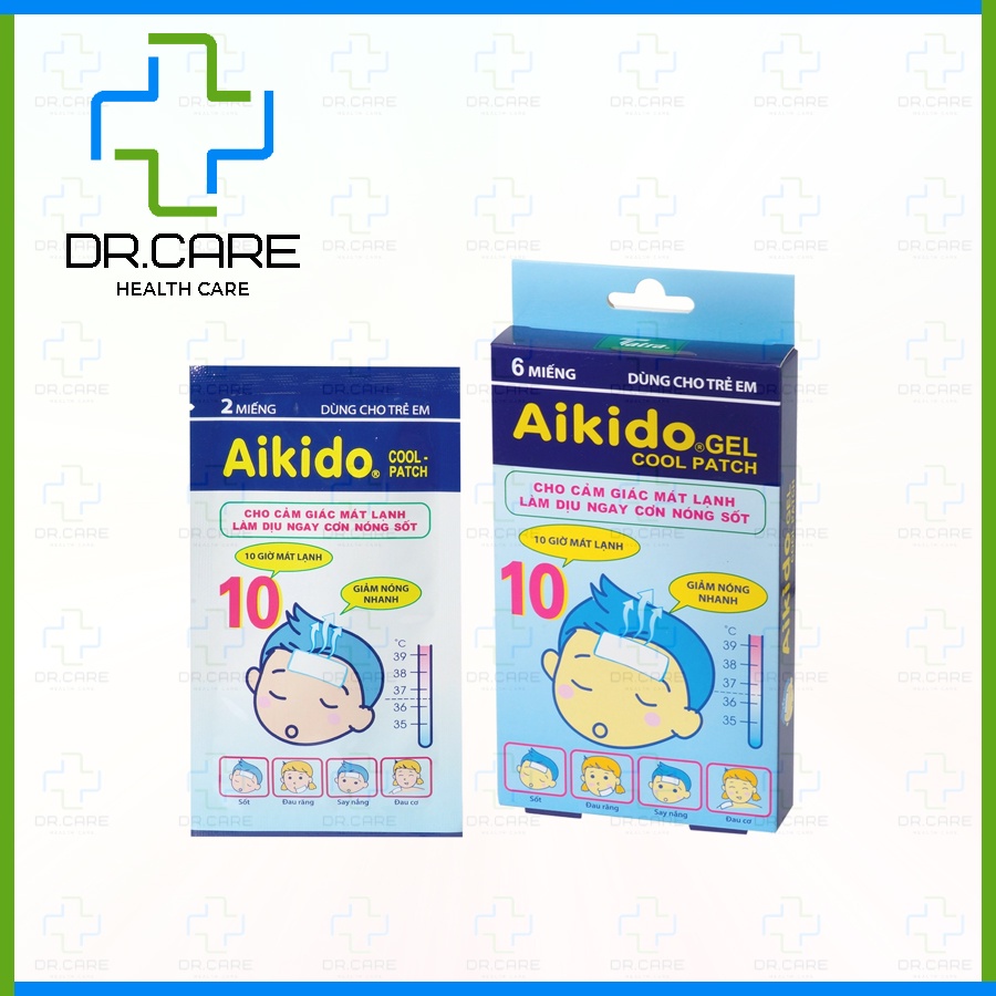 Miếng dán chườm mát hạ sốt trẻ em Aikido Cool Patch giảm nóng nhanh, mát lạnh kéo dài, an toàn cho trẻ sơ sinh [akido]