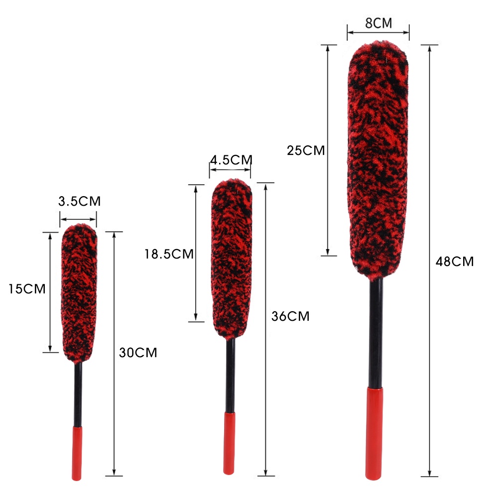 Bàn Chải Vệ Sinh Bánh Xe Hơi Cán Dài Bằng Len Cứng Có Thể Tháo Rời