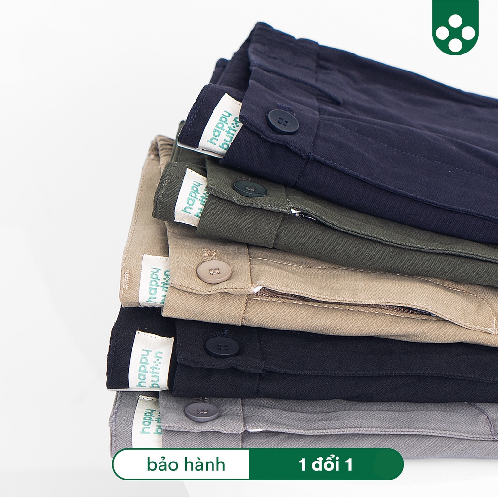 Quần Short Nam Viền Lai - vải kaki, dài ngang gối - Happy Button