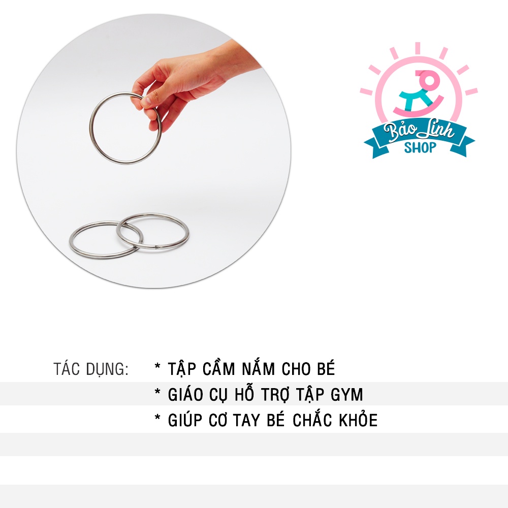Đồ chơi cho trẻ sơ sinh  - Vòng tập đu tay INOX 304 giúp bé phát triển cơ tay, tập gym, cân bằng 2 bán cầu não