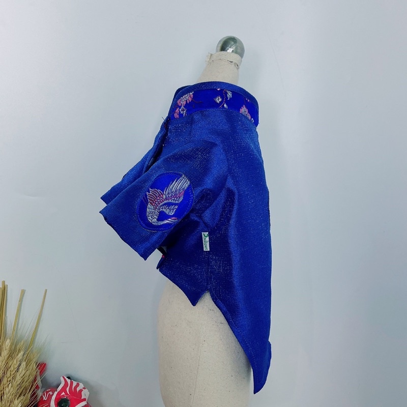 Áo dài trơn phối hình hạc cho cún đực