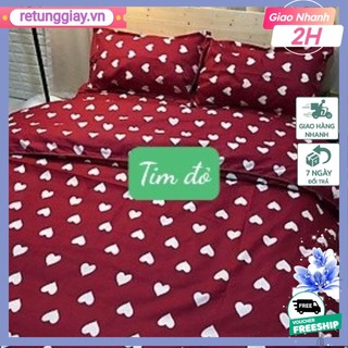Ga trải giường bo chun 1mx2m bọc đệm giường đơn,Vải cotton poly,chọn nhiều mẫu
