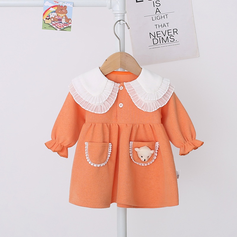 Hàng Mới Về Mới Đầm Chữ A Tay Dài Phong Cách Công Chúa Cho Bé Gái