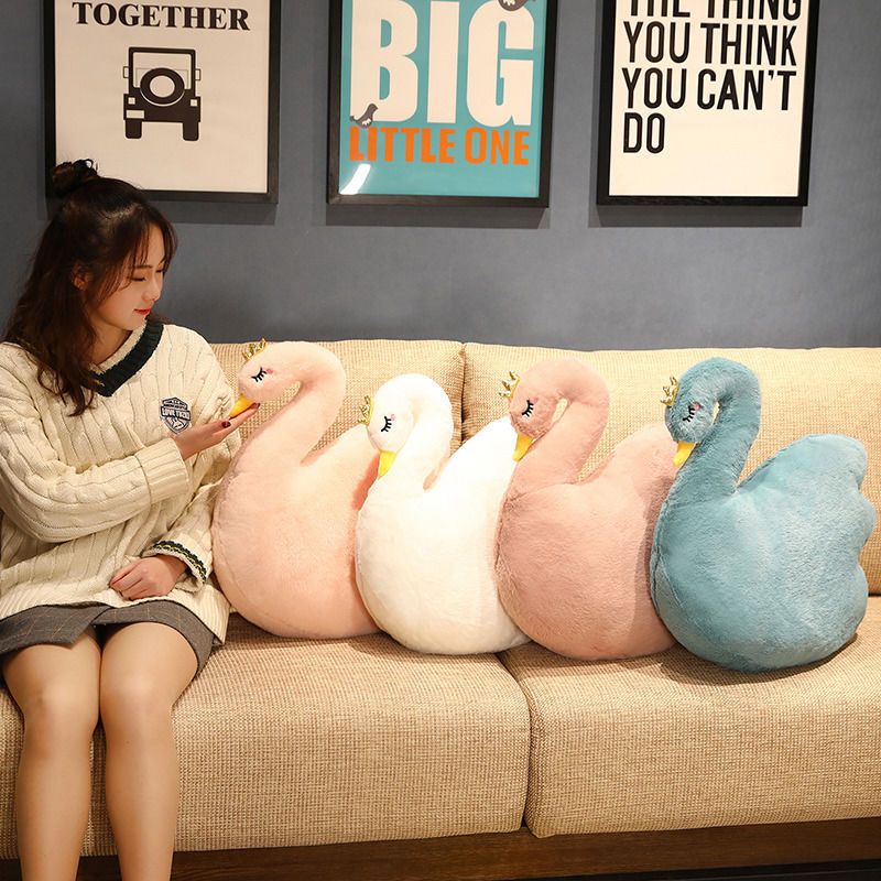 Đồ Chơi Nhồi Bông Hình Bánh snack Thiên Nga Trắng Dễ Thương